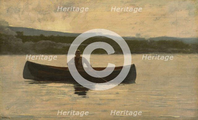 Playing A Fish, 1875, Reworked in 1890s. Creator: Winslow Homer.