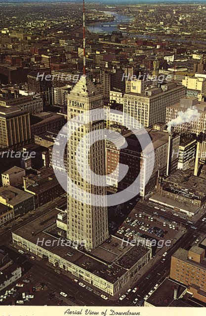 Aerial view of downtown Minneapolis, Minnesota, USA, 1970. Artist: Unknown