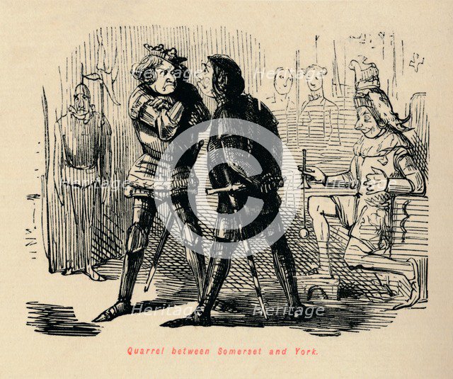 'Quarrel between Somerset and York', . Artist: John Leech.