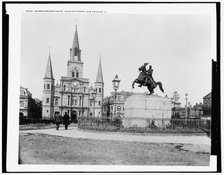Jackson Square and St. Louis Cathedral, New Orleans, La., c1900. Creator: Unknown.