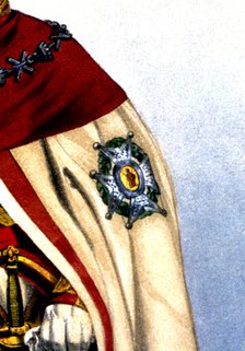 Detail of the shield of the Honoured Cross of San Fernando, Spain.
