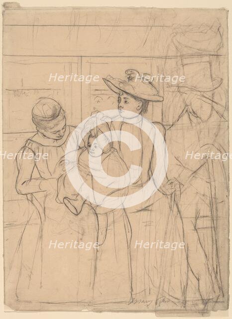 In the Omnibus [recto], c. 1891. Creator: Mary Cassatt.