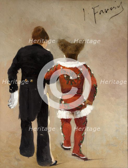 Two clowns, ca 1885. Creator: Faverot, Joseph (1862-1915).