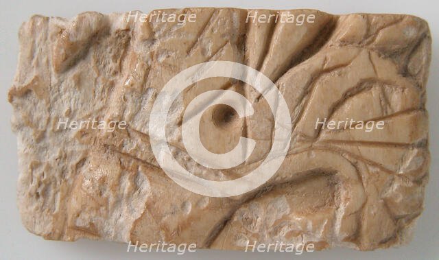 Relief Fragment with Lotus Design, Coptic, 6th-7th century. Creator: Unknown.