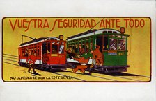 Advertising postcard published by the Compañía de Tranvías de Barcelona during the 1929 Internati…