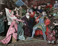 Emperor Maximilian I requesting the hand of Mary of Burgundy, (19th century).  Creator: Wollerman.