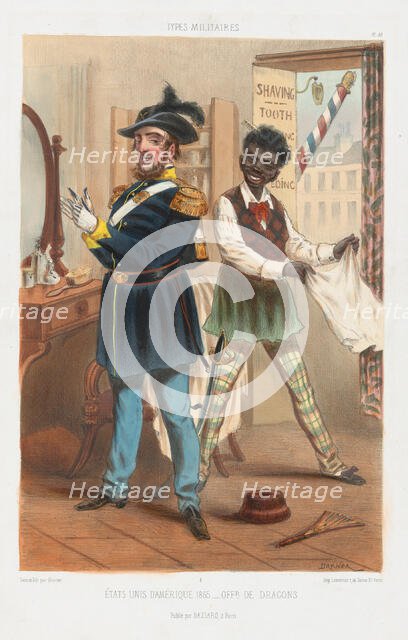 États-Unis d'Amerique 1865 - Offr. de Dragons, 1865. Creator: Draner.