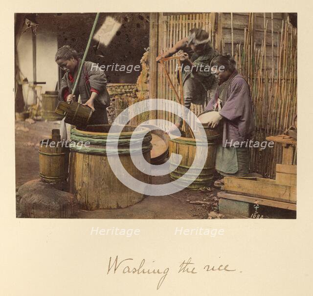 Washing the Rice, about 1873-1883. Creator: Shinichi Suzuki I.
