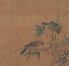 Bamboo Branch with Berries and Birds, 17th century. Creator: Unknown.