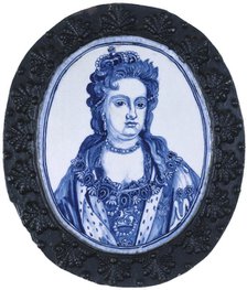 A delft plaque portraying Queen Anne, 1704. Artist: Unknown