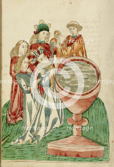 Baptism of King Avenir; Barlaam und Josaphat, 1469. Creators: Hans Schilling, Diebolt Lauber.