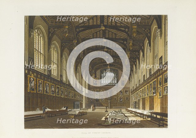Hall of Christ Church, 1814. Artist: Tomkins, Thomas (1743-1816)