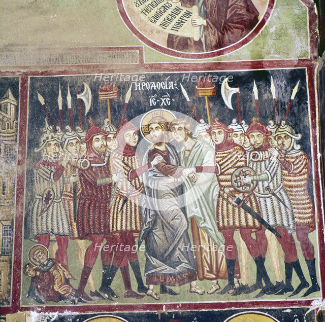 Fresco (reconstruction) of Ladies of Minoan Royal Court, Knossos, Greece, c20th century.  Artist: Unknown.