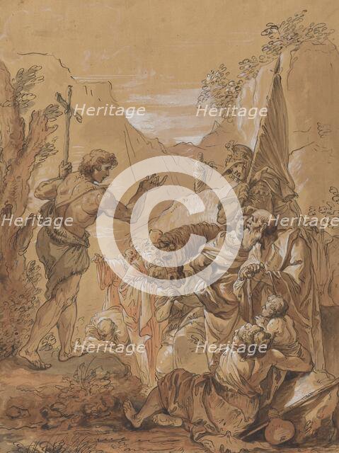 Preaching of John the Baptist in the Wilderness, 18th century. Creator: Francesco Fontebasso.
