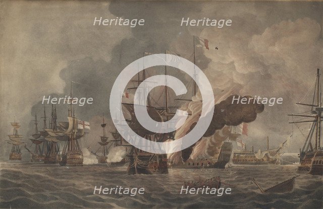 The Battle of the Nile, c. 1800. Artist: Edy, John William (1760-1820)