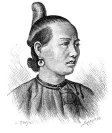 'Female Coiffure, Swatow', c1890.Artist: Barbant