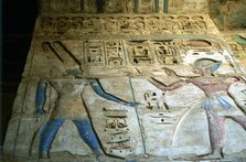 Painted relief, temple of Rameses III, Medinet Habu, Egypt, 12th century BC. Artist: Unknown