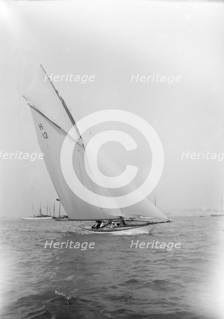 The 8 Metre 'The Truant' sailing close-hauled. Creator: Kirk & Sons of Cowes.