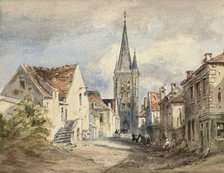 Street Scene in Northern France, c. 1840. Creator: Ambrose Poynter I.