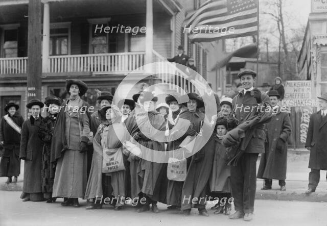 Suffrage hike to Albany, 1/1/14, 1914. Creator: Bain News Service.