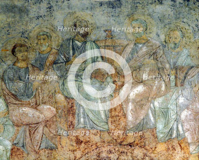 The Descent of the Holy Spirit. Artist: Ancient Russian frescos  