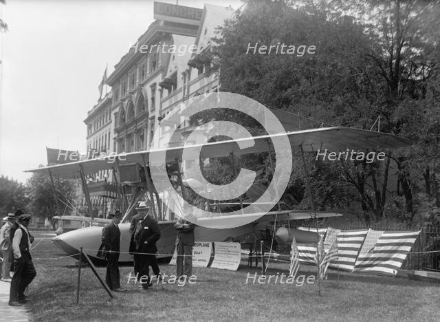 National Aero Coast Patrol Commn. - Curtiss Hydroaeroplane or Flying Boat Exhibited..., 1917. Creator: Harris & Ewing.