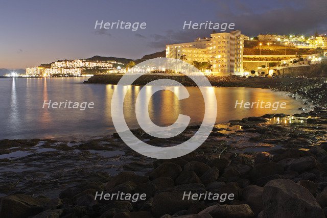 Looking towards Patalavaca from Arguineguin, Gran Canaria, Canary Islands, Spain.