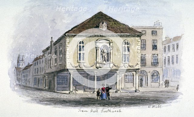 Southwark Town Hall, Borough High Street, Southwark, London, c1830.      Artist: C Hill