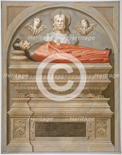 Monument to Dr John Yonge by Torrigiano in Rolls Chapel, Chancery Lane, City of London, 1800. Artist: Anon