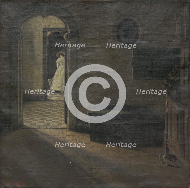 Interior with a Lady, 1918. Creator: Georges Nauwelaerts.