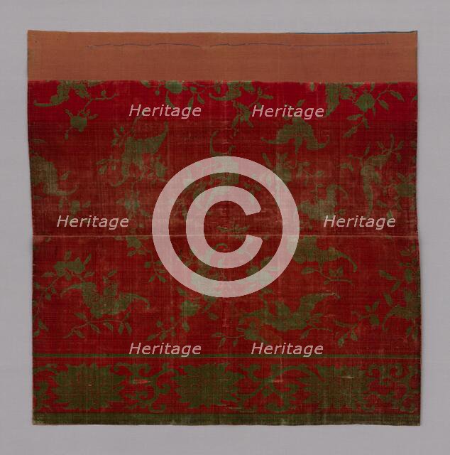 Fragment (Furnishing Fabric), China, Qing dynasty (1644-1911), 1750/1800. Creator: Unknown.