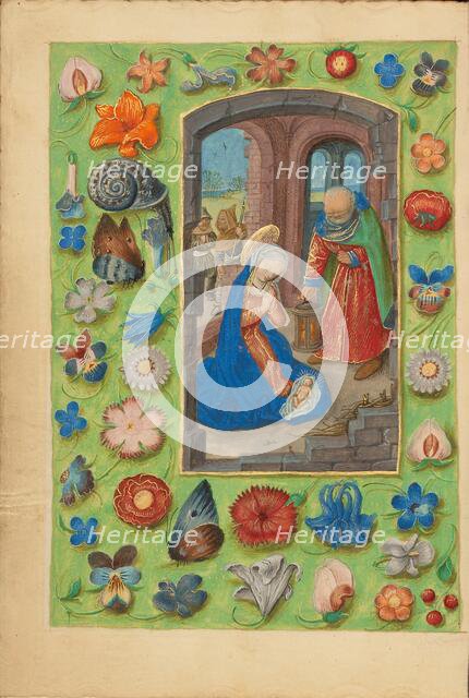 The Nativity; Crohin-La Fontaine Hours, (about 1480-1485?). Creators: Master of the Dresden Prayer Book, Workshop of the Master of the Dresden Prayer Book.
