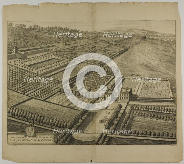 Fair Lawn in the County of Kent, plate 49 from Britannia Illustrata, published 1707. Creator: Johannes Kip.