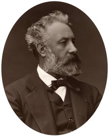 Jules Verne, French novelist, 1877.Artist: Lock & Whitfield