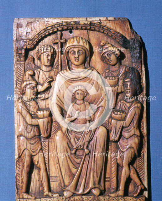 Ivory panel showing the adoration of the magi, 6th century. Artist: Unknown