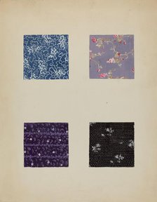 Materials from Patchwork Quilt, c. 1936. Creator: Katherine Hastings.