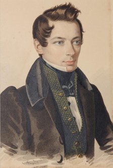 Portrait of Sergei Fyodorovich Plautin (1798-1881), 1830s. Creator: Hampeln, Carl, von (1794-after 1880).