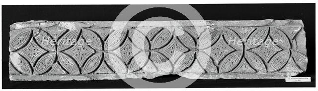 Fragment from a Post or Lintel with Leaves Branching from a Running Vine, Egypt, 6th-7th cent. Creator: Unknown.