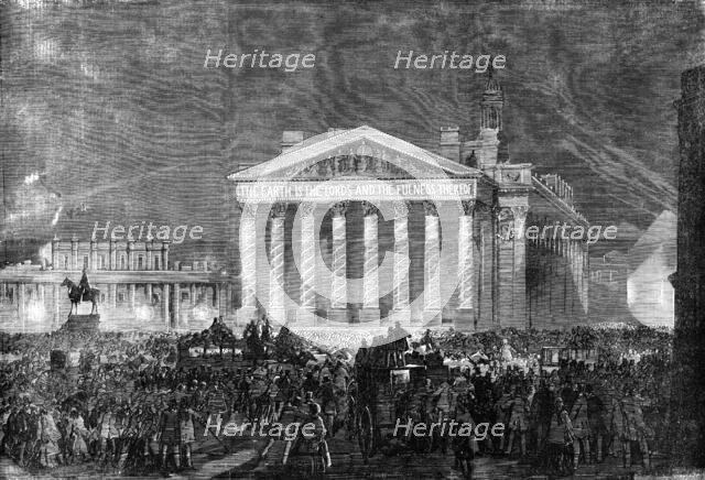 The Peace Illuminations - the Royal Exchange, 1856.  Creator: Unknown.