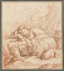 A Sleeping Shepherd, 1700s-1800s. Creator: Pierre Alexandre Wille (French, 1748-1837).
