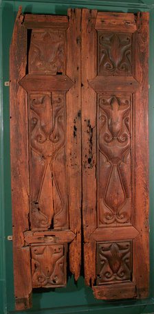 Pair of Doors Carved in the 'Beveled Style', Iraq, 9th century. Creator: Unknown.