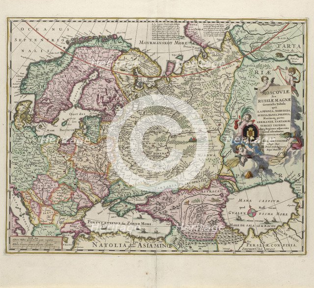 Map of Russia, Second Half of the 17th century. Artist: Visscher, Nicolaes (1618-1679)
