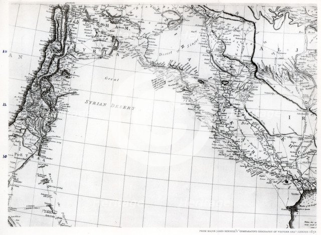 Rennell's map of the Syrian desert, dated 1809, published 1831 (1937). Artist: Unknown