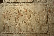 Polychrome relief depicting a religious procession, Mastaba of Iynefert, Saqqara, Egypt, ( 2003). Creator: Unknown.