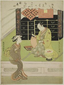 The Actor Ichikawa Komazo I in his rice cracker shop, c. 1771. Creator: Torii Kiyomitsu.
