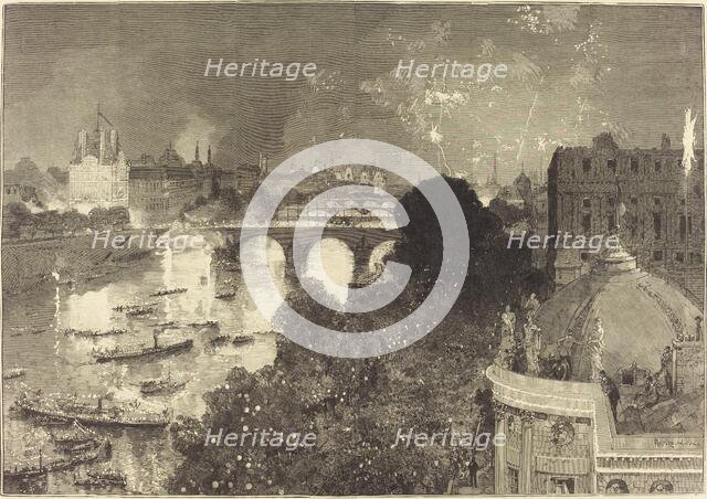 Le 14 Juillet. Illumination de la Seine du Pont Neuf au Pont au Change, 1882. Creator: Auguste Lepere.