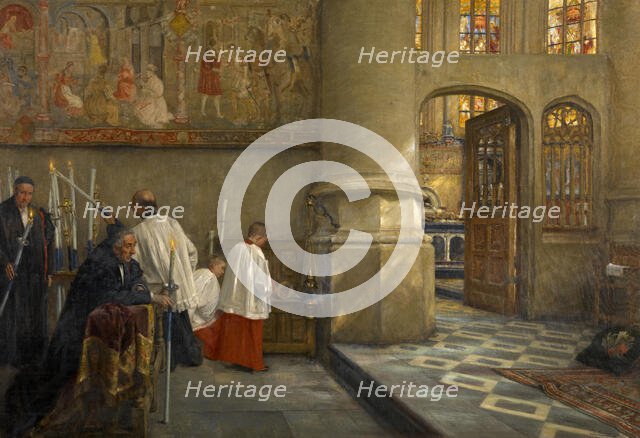 Before Blessing at the Church of Hoogstraten, 1910. Creator: Karel Boom.