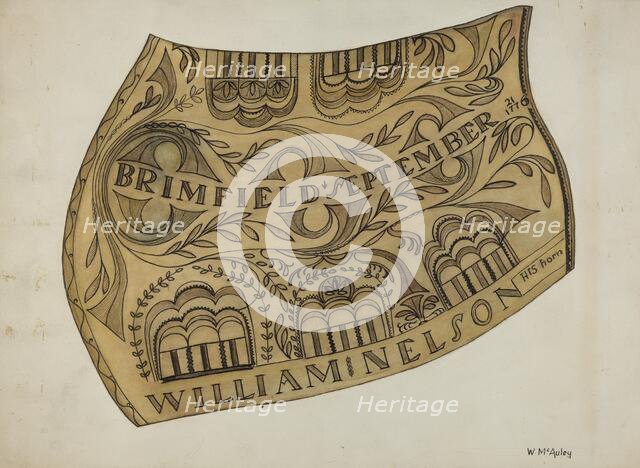 Powder Horn, c. 1937. Creator: William McAuley.