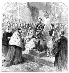 Presenting the City of London Address to the Emperor of Russia at Guildhall, 1874. Creator: Unknown.