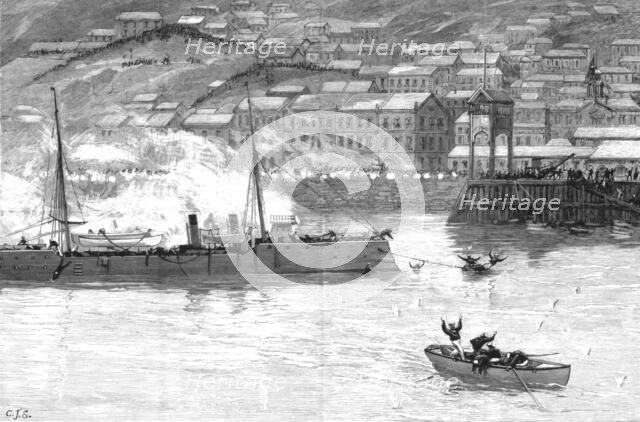 '' The Civil War in Chili, Paying off an Old Score on the "Almirante Lynch"', 1891. Creator: Unknown.